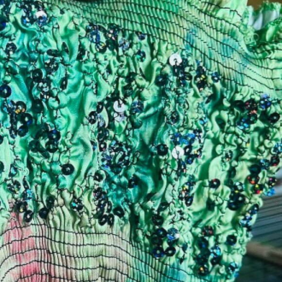 colorful Lapis sundress with sequins one size fits all - Picture 6 of 7